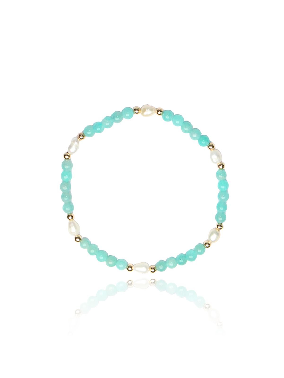 비엔베투(Bien Vetu) 4mm 아마조나이트 x 담수진주 GF 레이어드 WB