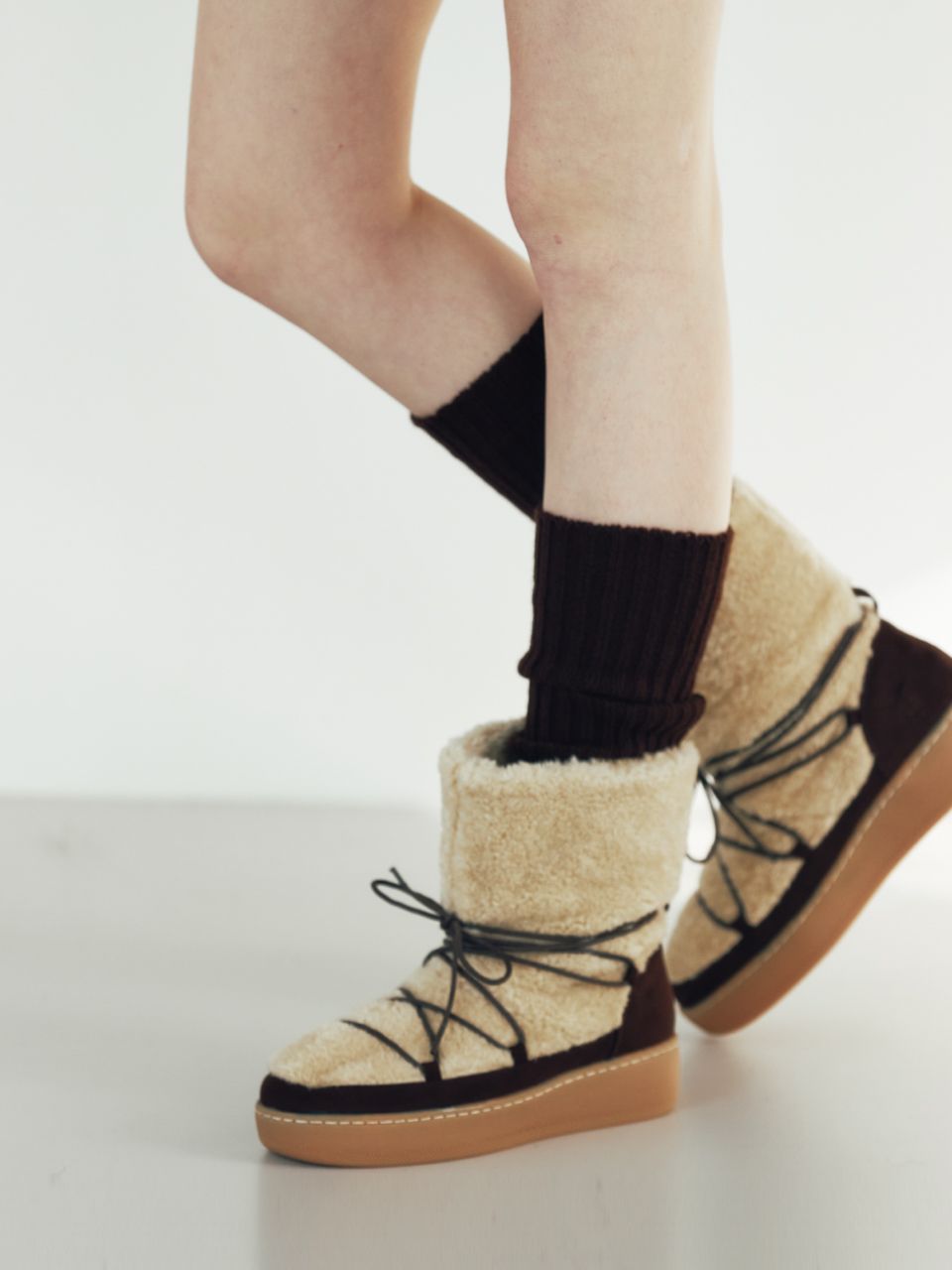 ◆KOMOREBI MUSEUM◆ Handmade suede lamb shearling snow ankle MUSINSA | KOMOREBI MUSEUM KM136 Suede Padded & Lamb