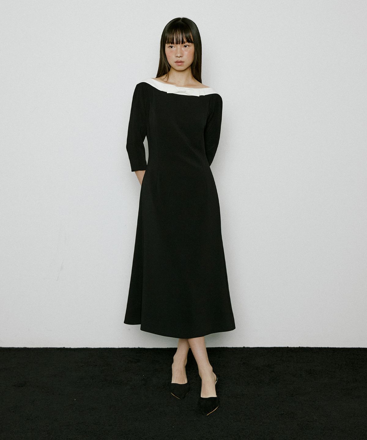 루시르주(LUCIR ZU) Raina Ribbon dress (black)