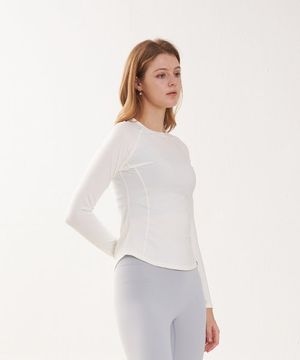 CLWT8097 코지 롱 슬리브 티셔츠 아이보리