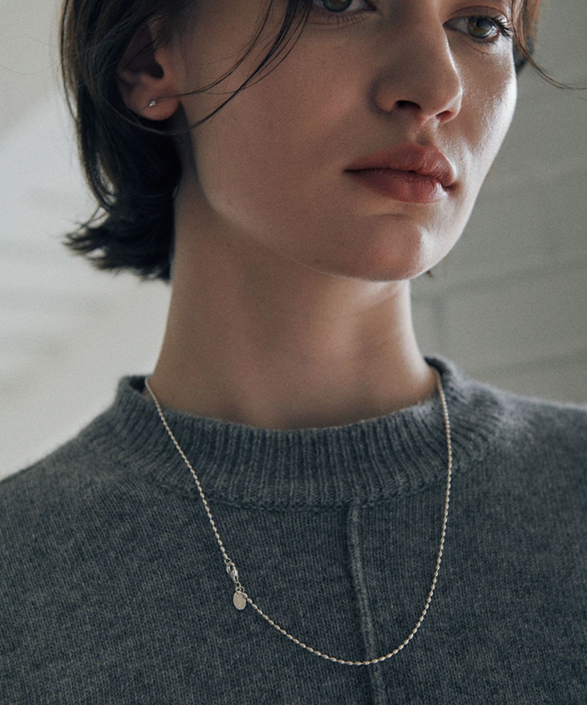 베흐트(VERTE) [925 silver] Un.silver.101 / mini rizi necklace (long ver.)