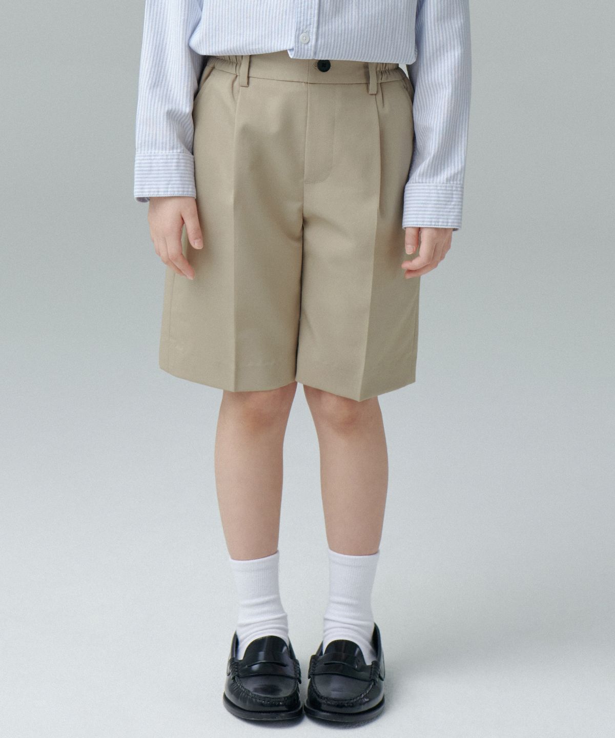 무신사 스탠다드 키즈(MUSINSA STANDARD KIDS) 밴딩 하프 슬랙스 [베이지]