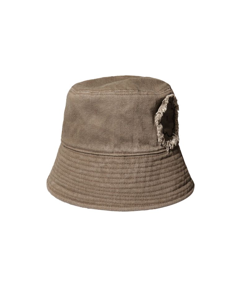 FLOWER PATCH COTTON KHAKI BUCKET HAT