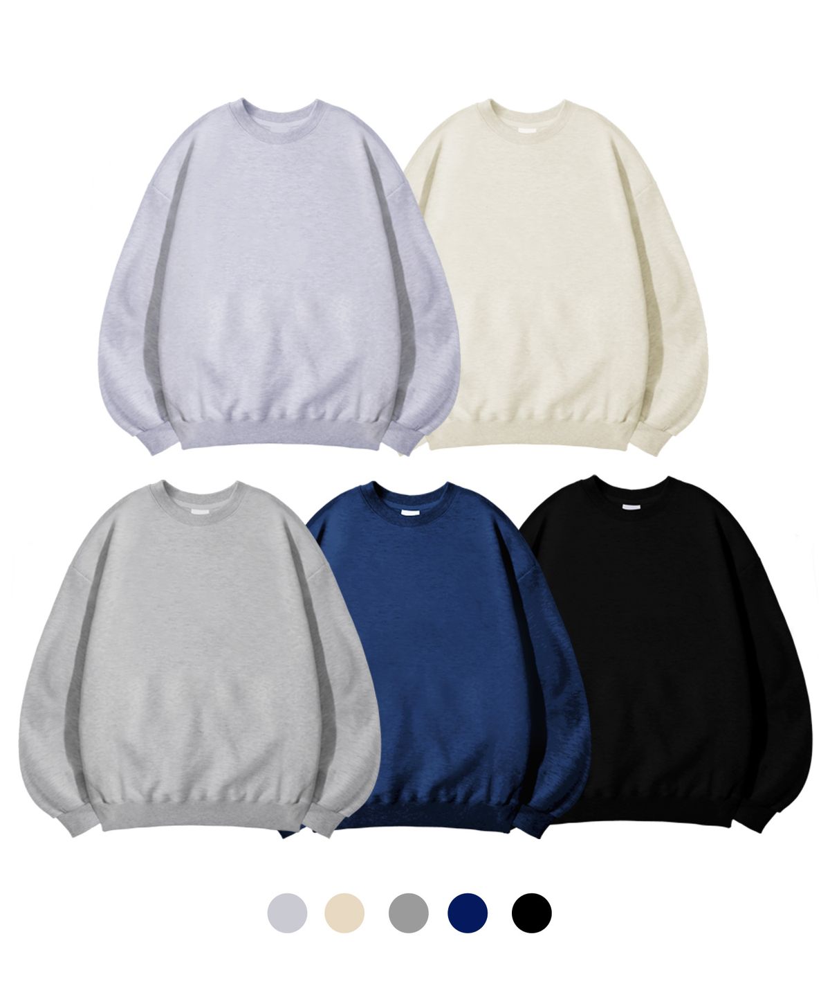 라이크더모스트(LIKE THE MOST) 헤비기모 무지 오버 스웨트셔츠 5colros
