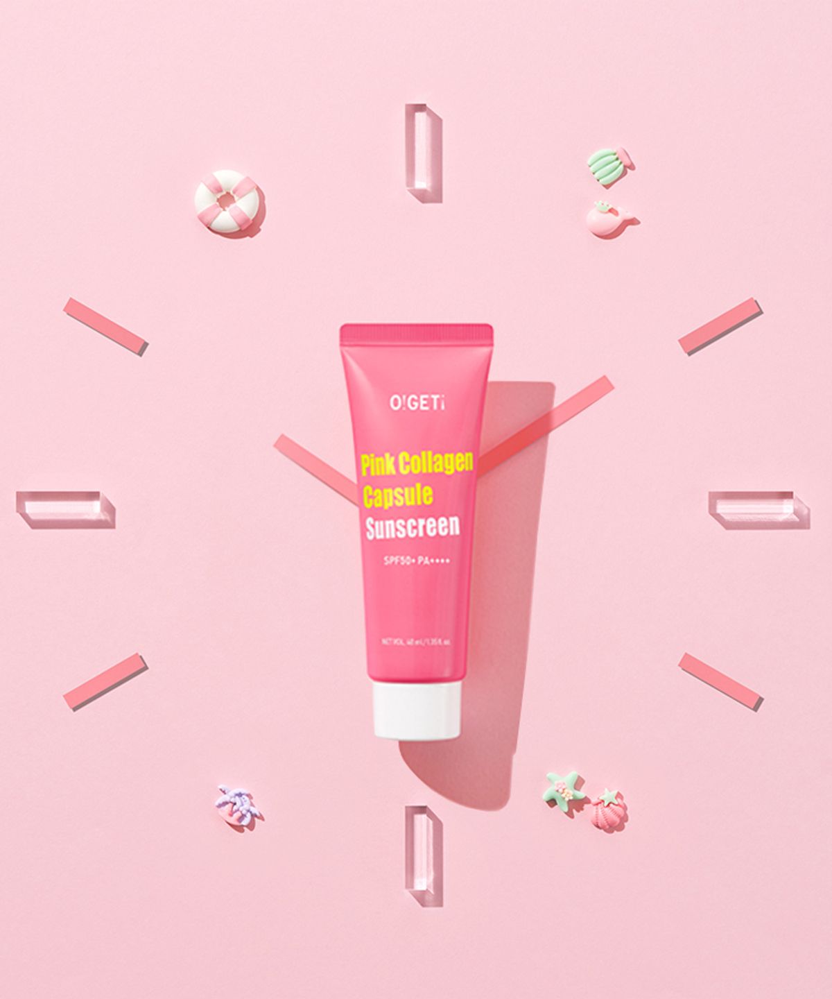 오겟(OGET) 오겟 핑크 콜라겐 캡슐 선스크린 SPF50+ PA++++ 40ml [수분 선케어]