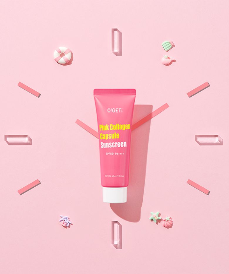 오겟 핑크 콜라겐 캡슐 선스크린 SPF50+ PA++++ 40ml [수분 선케어]