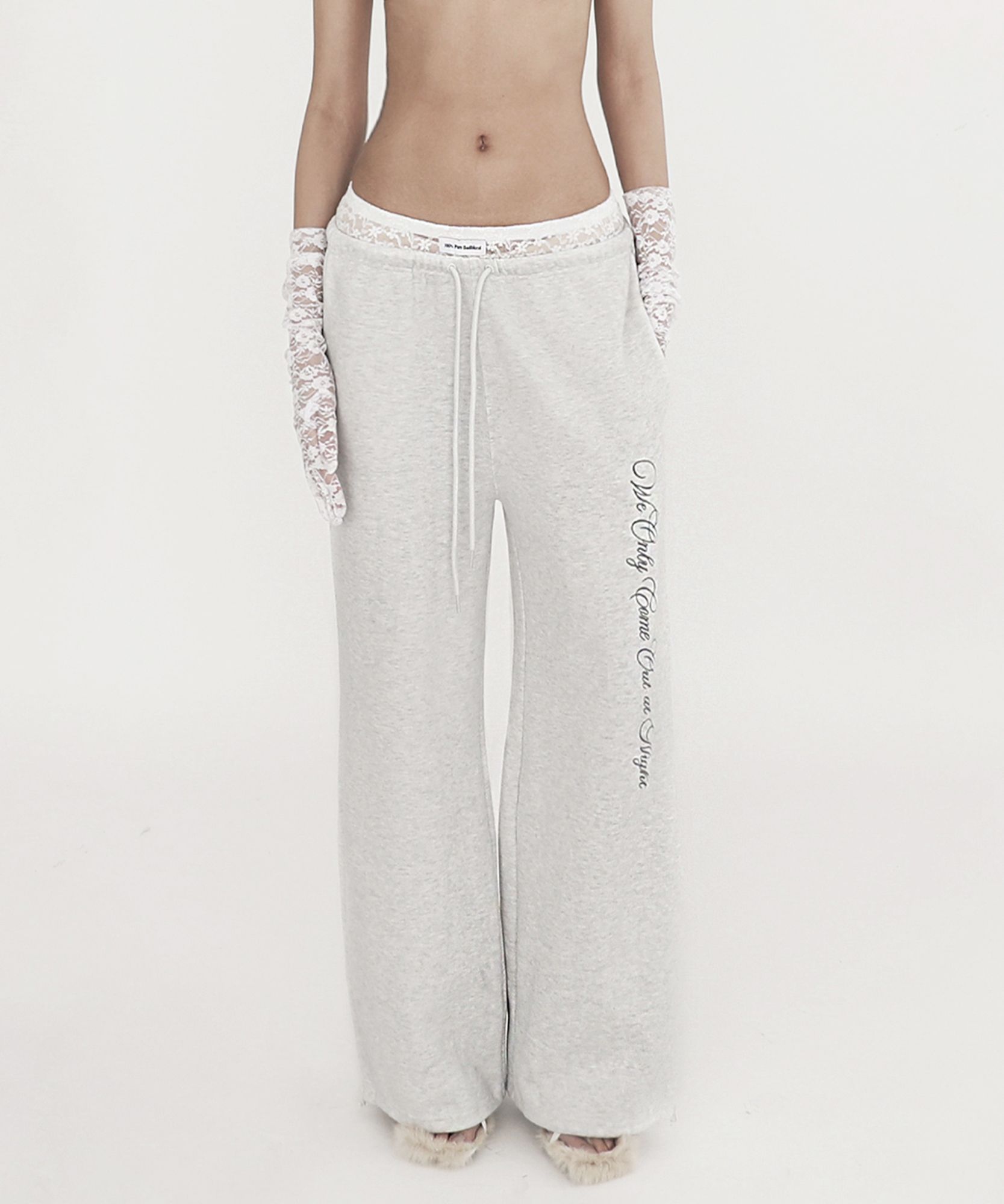 ◆BADBLOOD◆ Pure Lace Trim Jogger Ash Gray MUSINSA | BADBLOOD Pure Lace Trim Jogger - Ash Gray