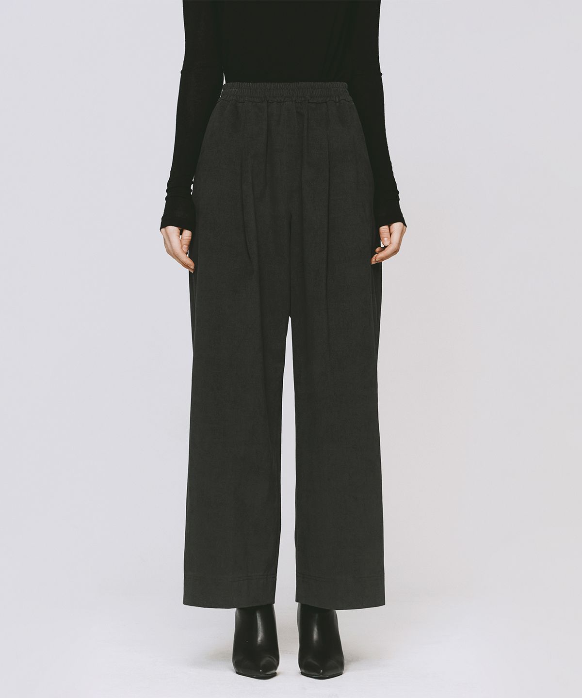 모노포비아(MONOPHOBIA) ONE TUCK COTTON WIDE PANTS GREY 코튼 와이드 팬츠