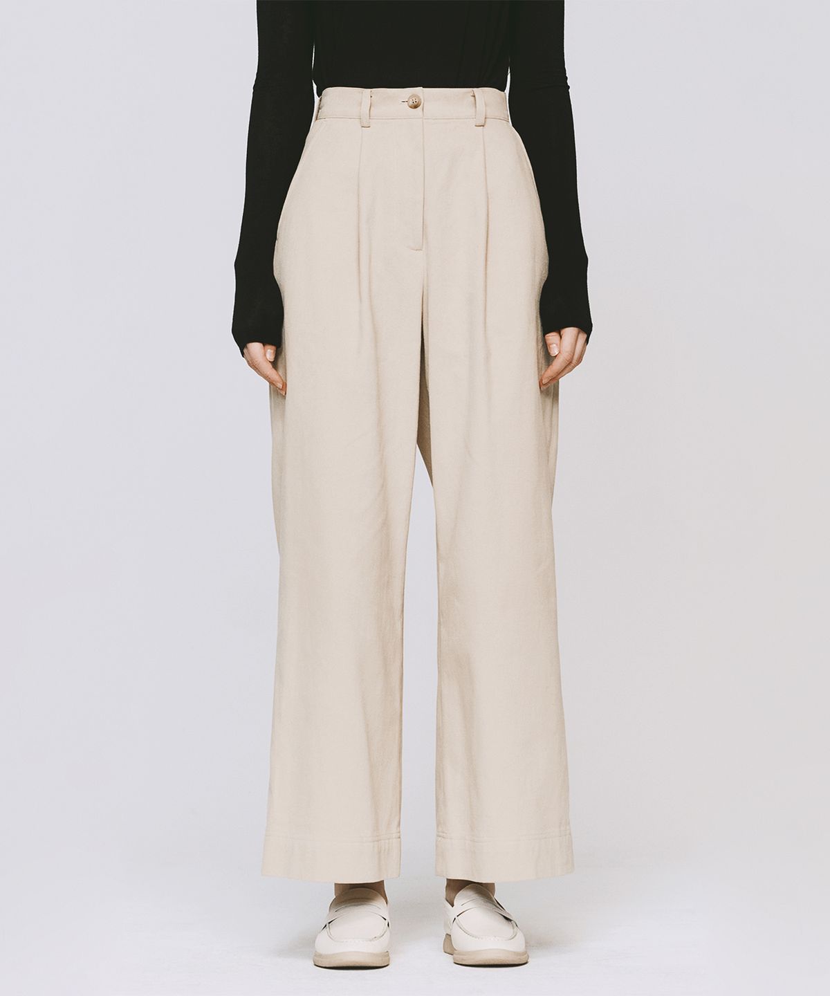 모노포비아(MONOPHOBIA) COTTON WIDE DREAM PANTS BEIGE 코튼 와이드 팬츠
