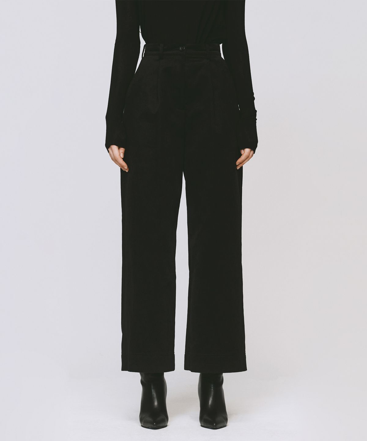 모노포비아(MONOPHOBIA) COTTON WIDE DREAM PANTS BLACK 코튼 와이드 팬츠