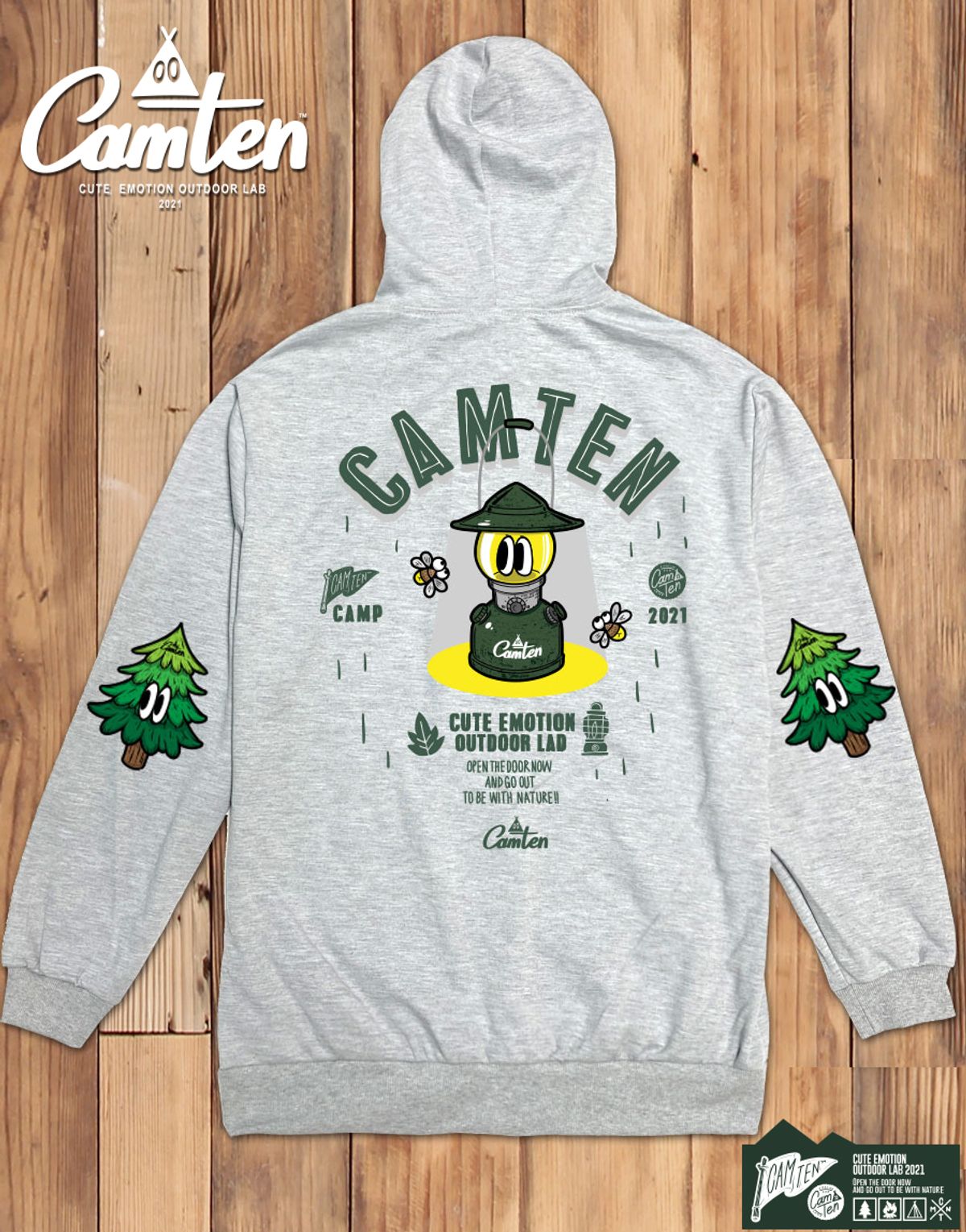 돌돌(DOLDOL) [캠텐] Camten-zipup-hoody-03 감성 캠핑 패션브랜드 캠텐 캐릭터 그래픽 기모선택 집업 후드티 후디