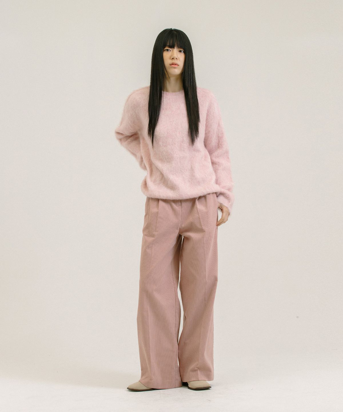 네벨에브리웨어(NEBELEVERYWEAR) Corduroy Wide Pants_Pael Pink