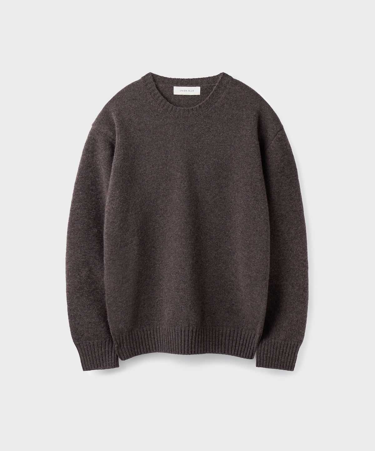유니온블루(UNION BLUE) CASHMERE WOOL CREWNECK KNIT [MOCHA BROWN]