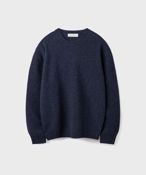 CASHMERE WOOL CREWNECK KNIT [MELANGE NAVY]