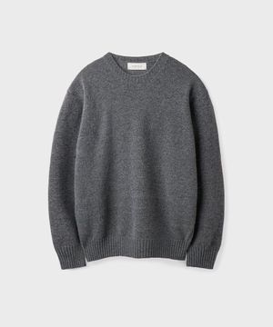 CASHMERE WOOL CREWNECK KNIT [MELANGE GRAY]