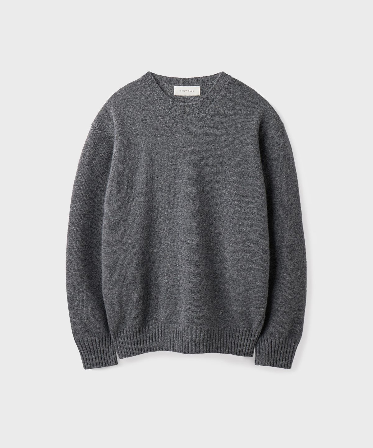 유니온블루(UNION BLUE) CASHMERE WOOL CREWNECK KNIT [MELANGE GRAY]