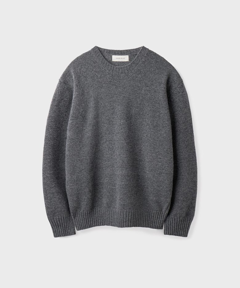CASHMERE WOOL CREWNECK KNIT [MELANGE GRAY]