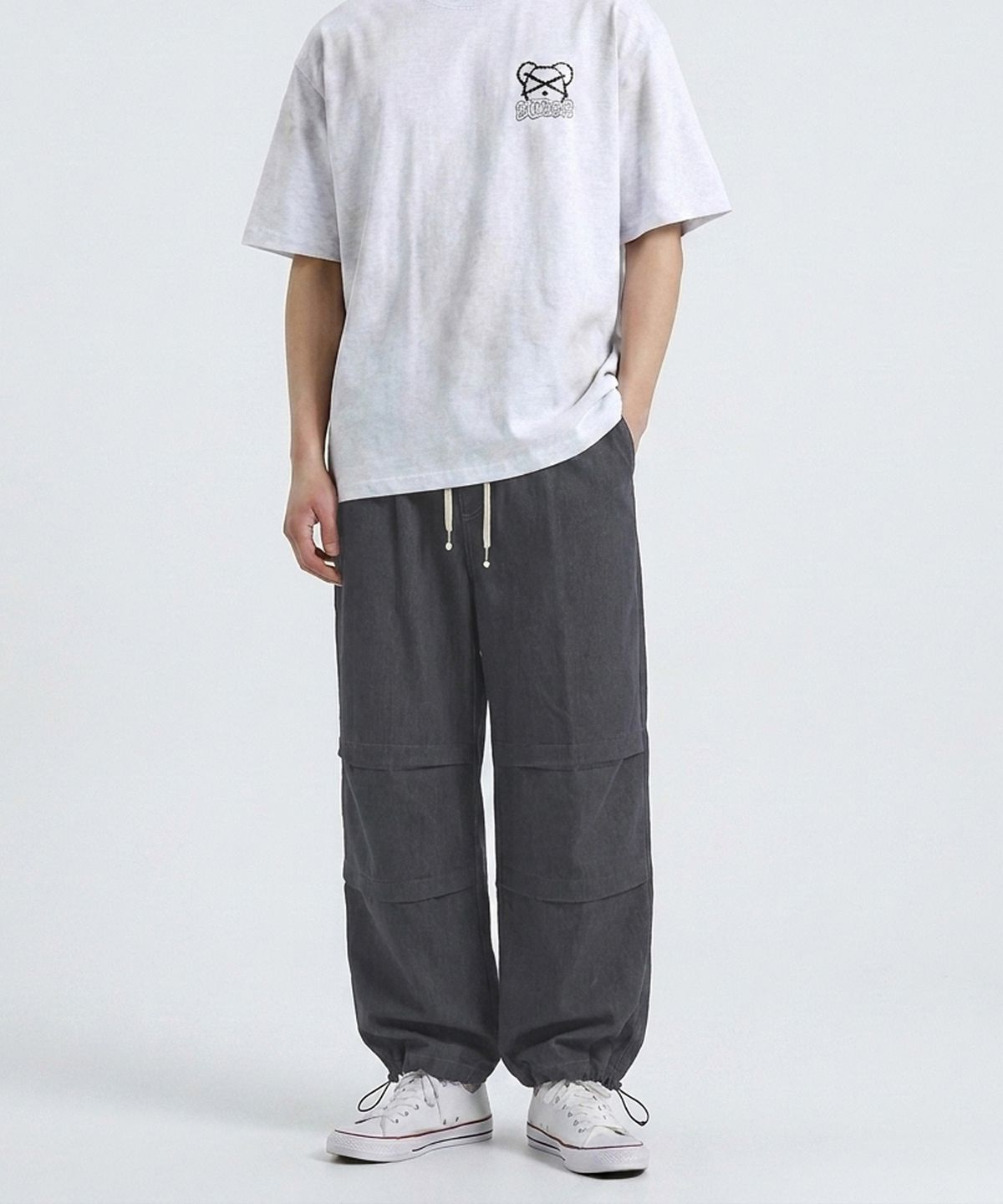 더블제이디(DOUBLE JD) 워싱 와이드 팬츠 (블랙)