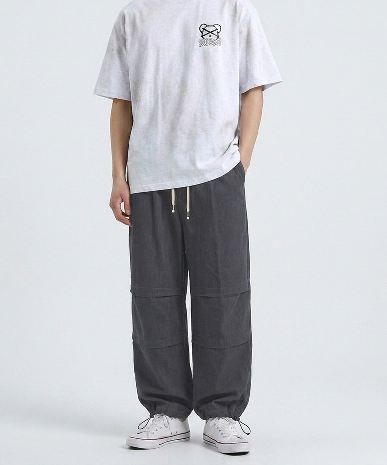 워싱 와이드 팬츠 (블랙)