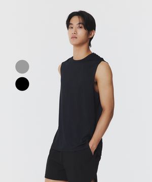 자카드 슬리브리스 (2color)