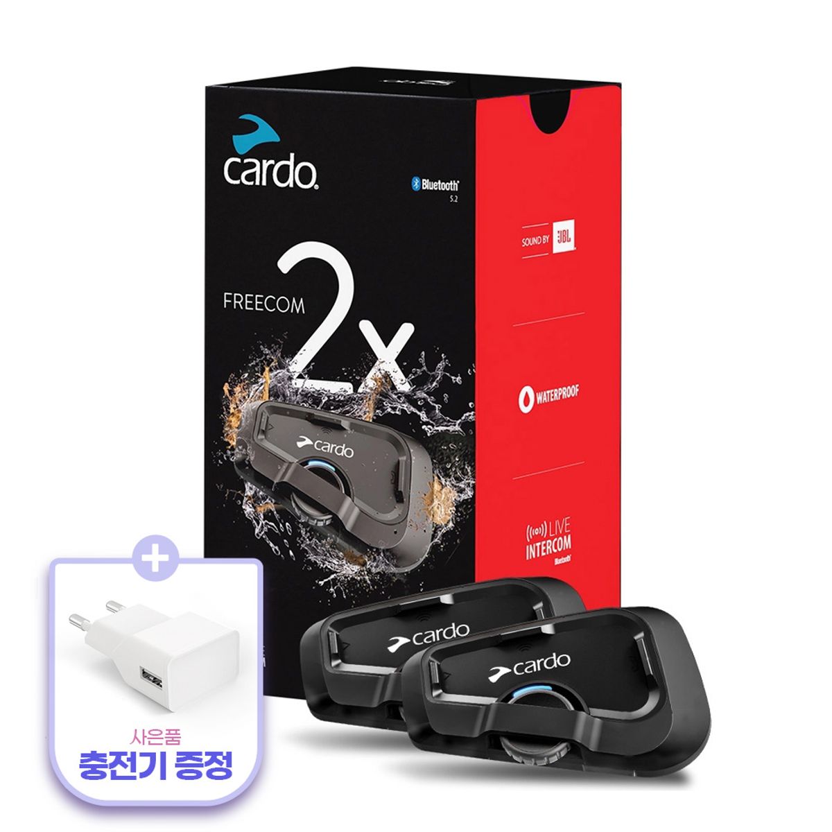 카르도(CARDO) 프리컴 2X 듀오 (JBL/방수/방진/오토바이블루투스)