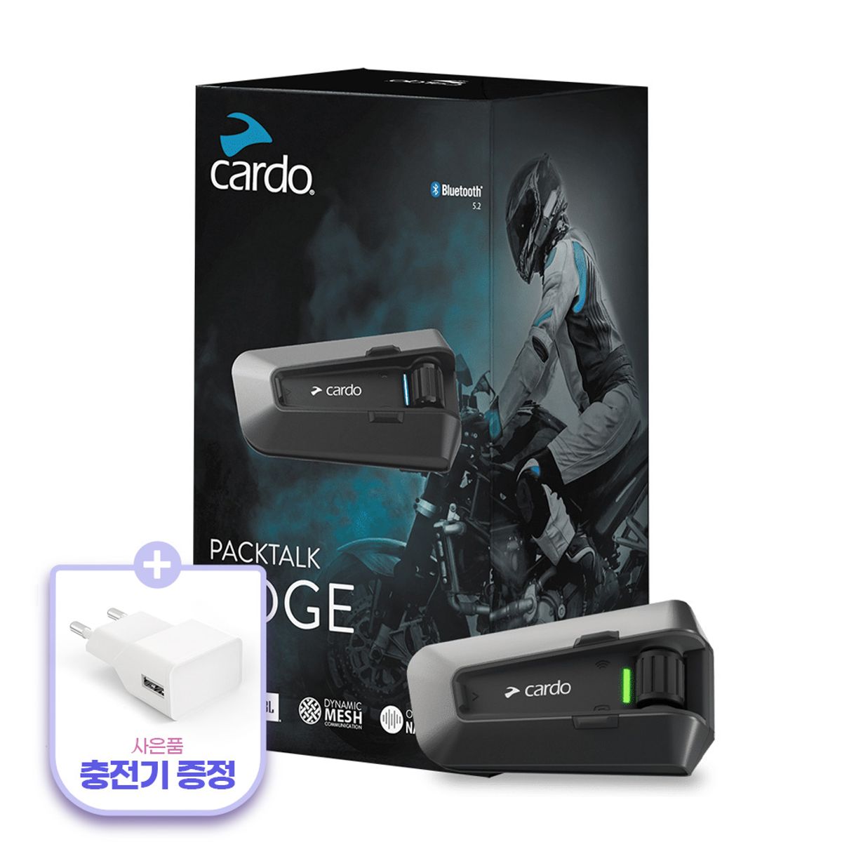 카르도(CARDO) 팩톡 엣지 싱글 (JBL/방수/방진/오토바이블루투스)