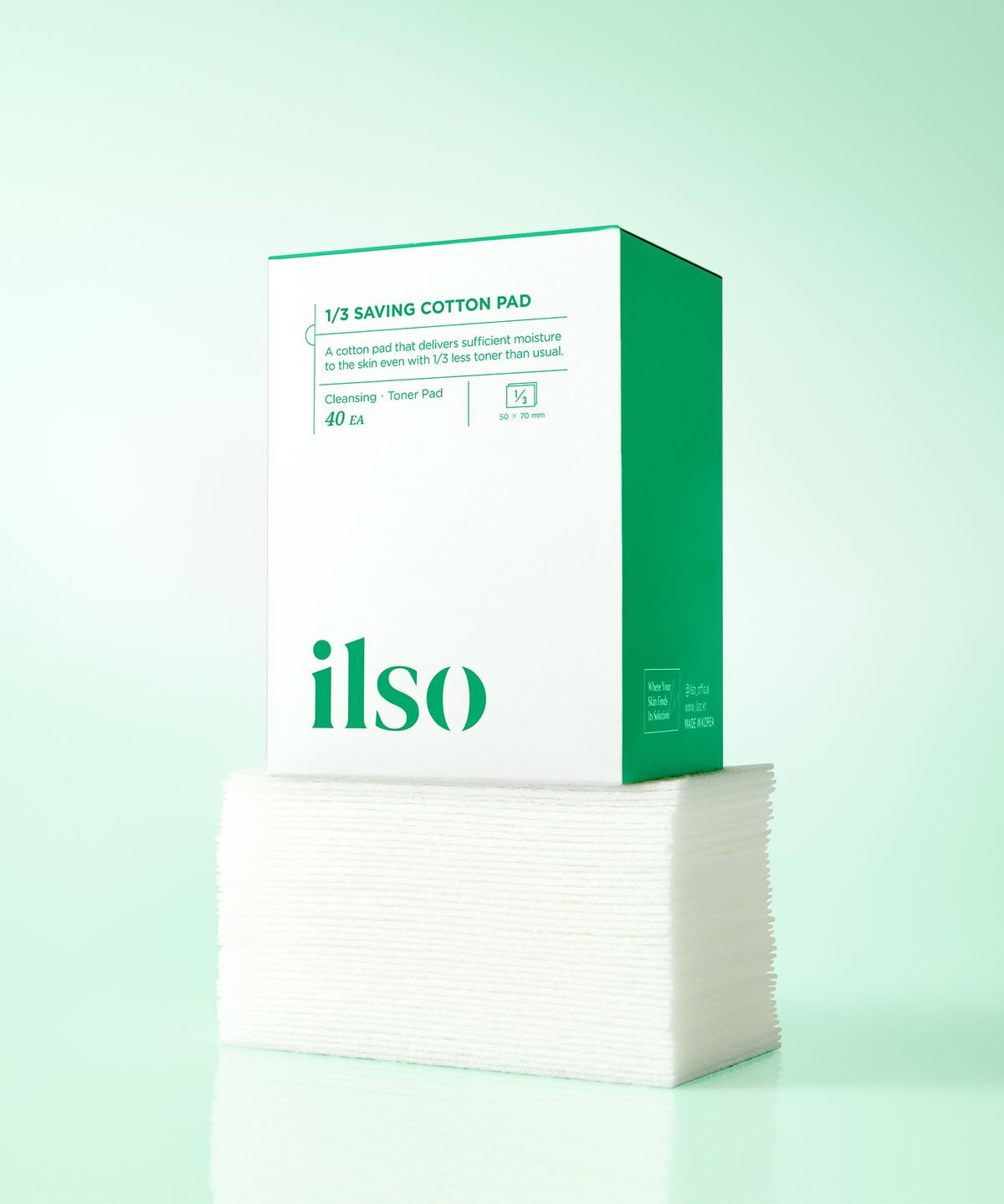 일소(ILSO) 1/3 세이빙 코튼 패드 솜 40매