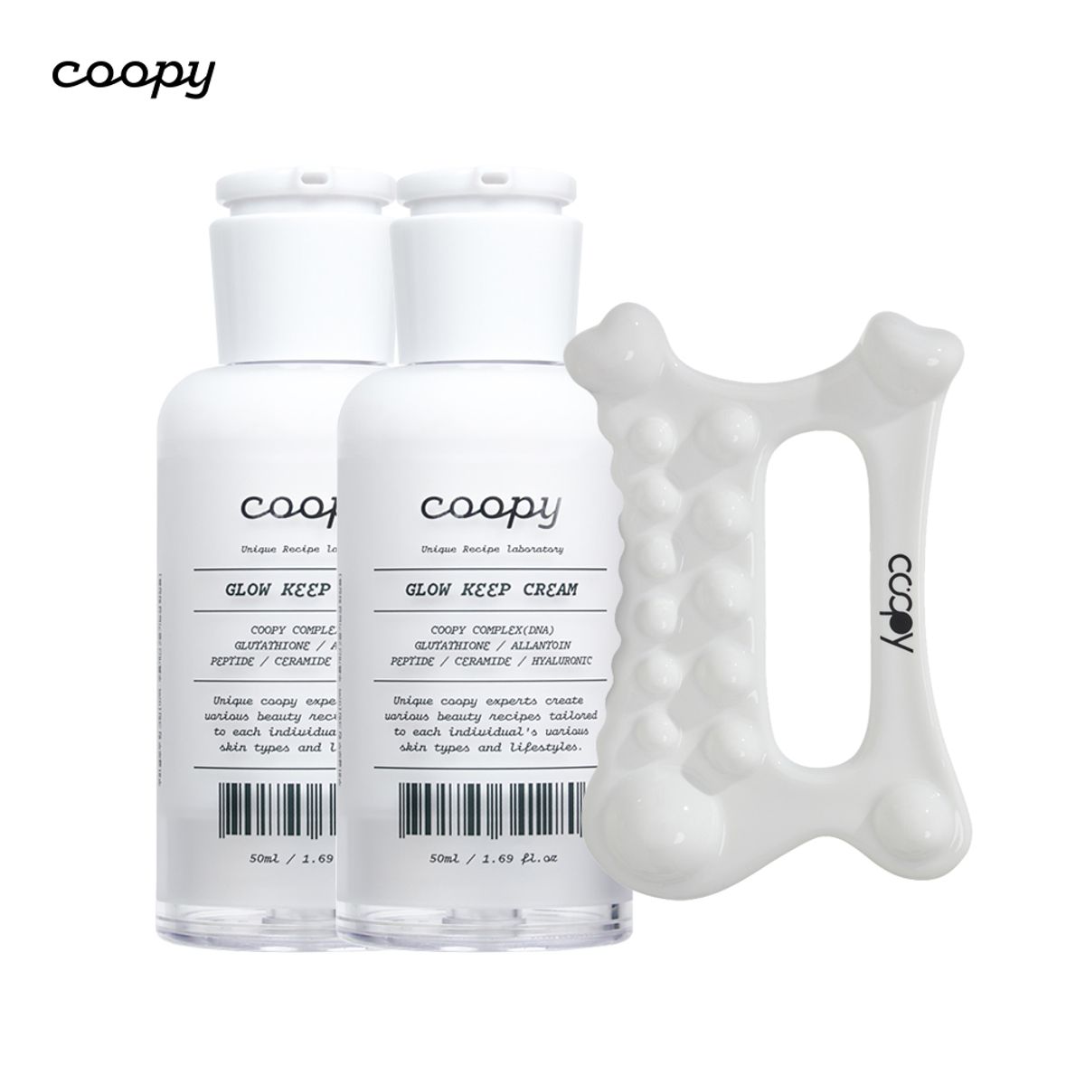 쿠피(COOPY) 글로우 킵 물광 크림 50ml 2개+천연 세라믹 괄사