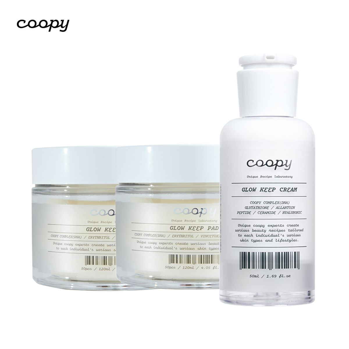 쿠피(COOPY) 글로우 킵 물광 크림 50ml+글로우 킵 물광 패드 120ml/50매 2개