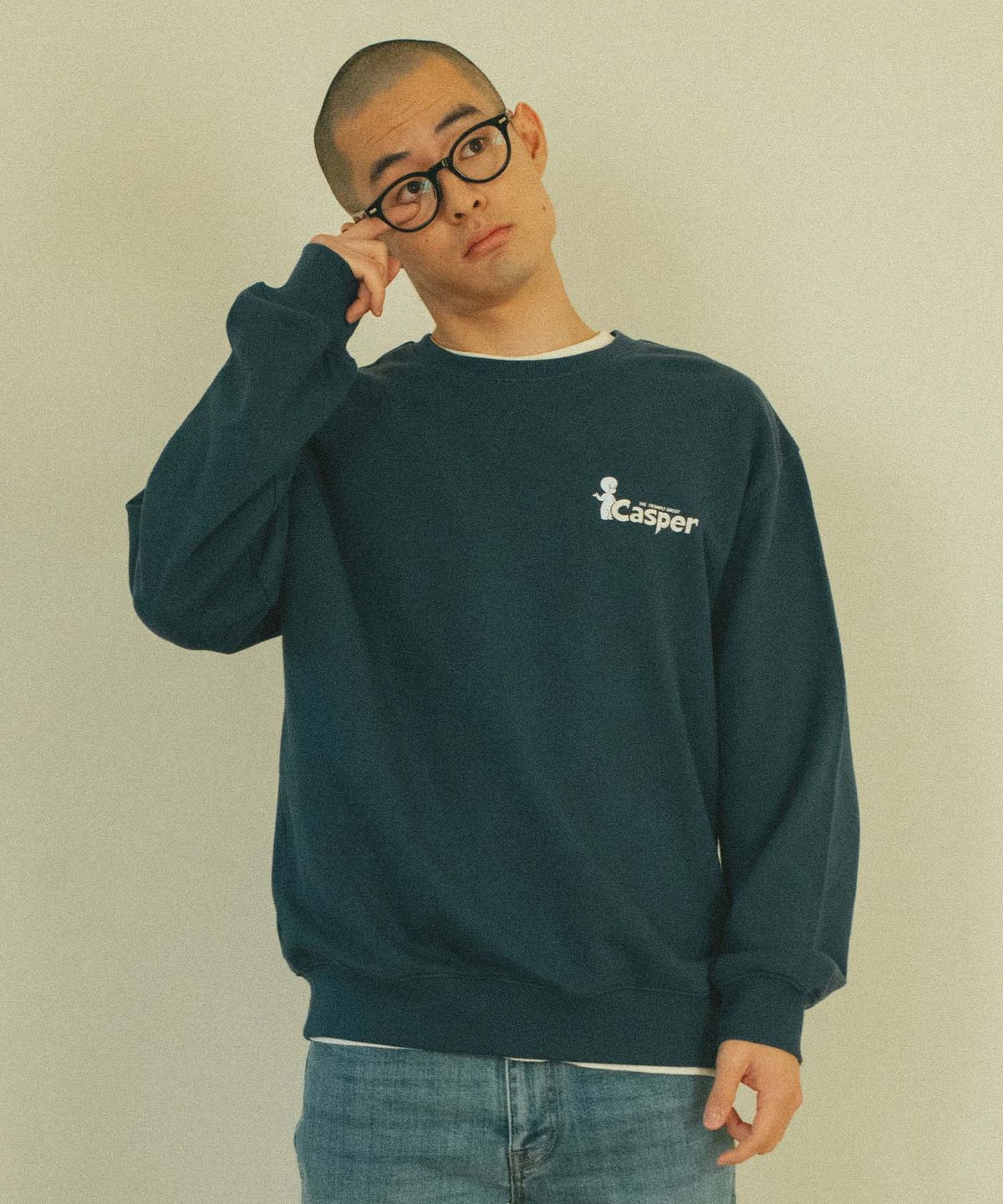 플랙(PLAC) CASPER X PLAC  캐스퍼 스웨트 셔츠 네이비