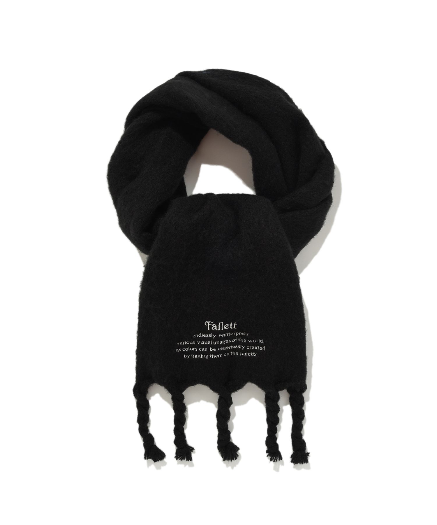 MUSINSA公式 | FALLETT Story Logo Long Muffler Black