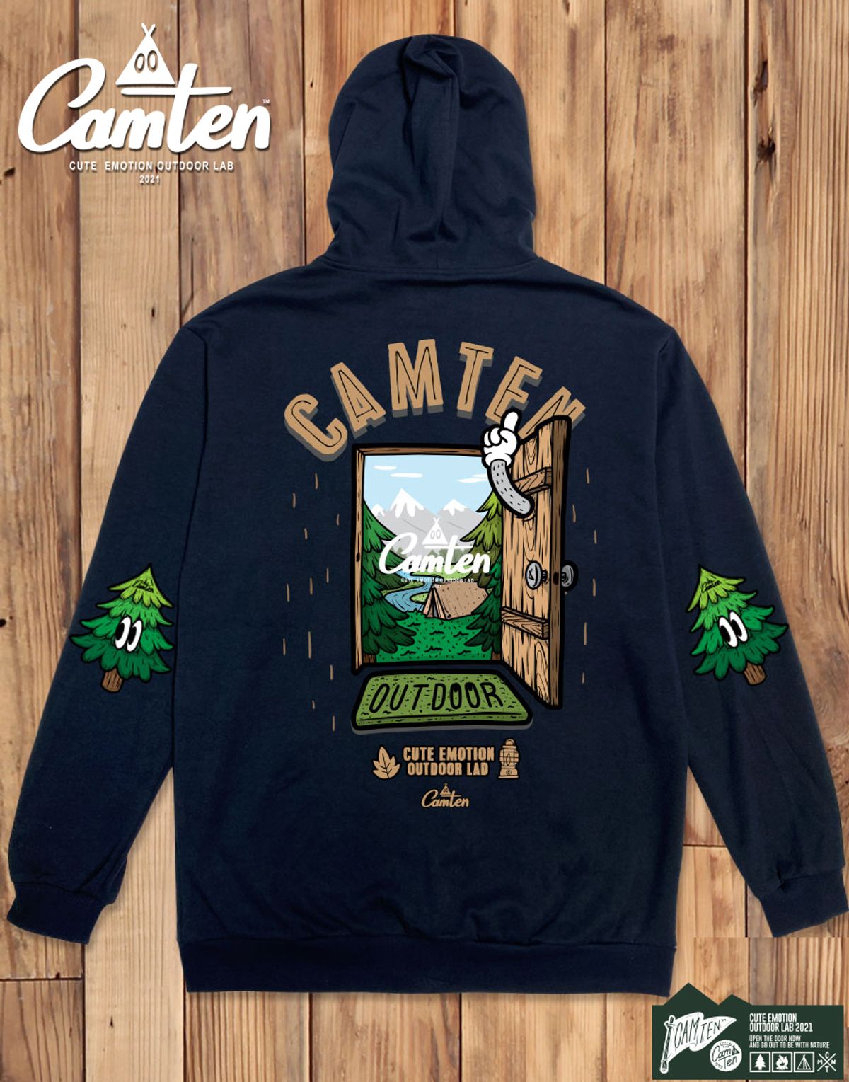 돌돌(DOLDOL) Camten-zipup-hoody-06 감성 캠핑 브랜드 캠텐 캐릭터 그래픽 집업 후드티 후디