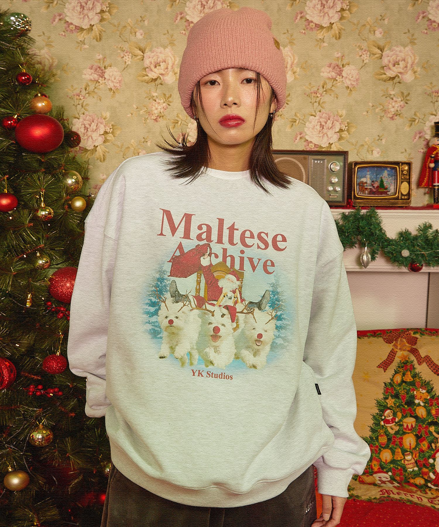 ★【WAI KEI】★christmas maltese archive sweatshirt.s★ MUSINSA | WAI KEI Christmas Maltese Archive Sweatshirt