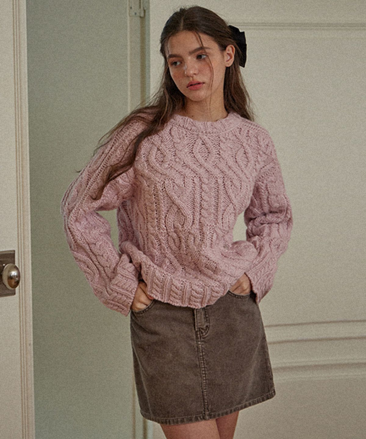 헤인트(HAINT) CAROL CORDUROY MINI SKIRT_3COLORS_BROWN