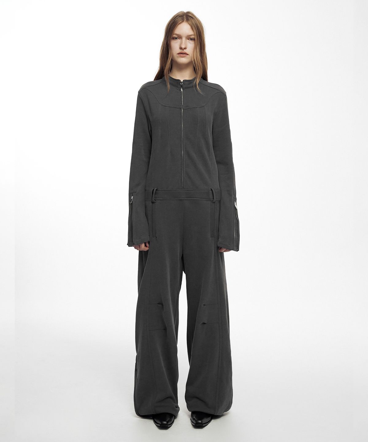 나체(NACHE) INFORMAL DART JUMPSUIT CHARCOAL