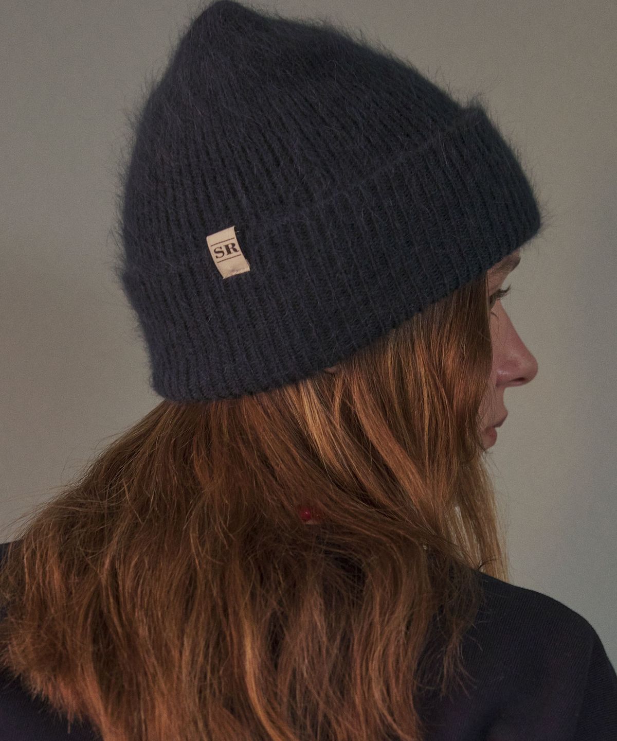 쏘이르(SO IR) ANGORA BEANIE - DARK NAVY
