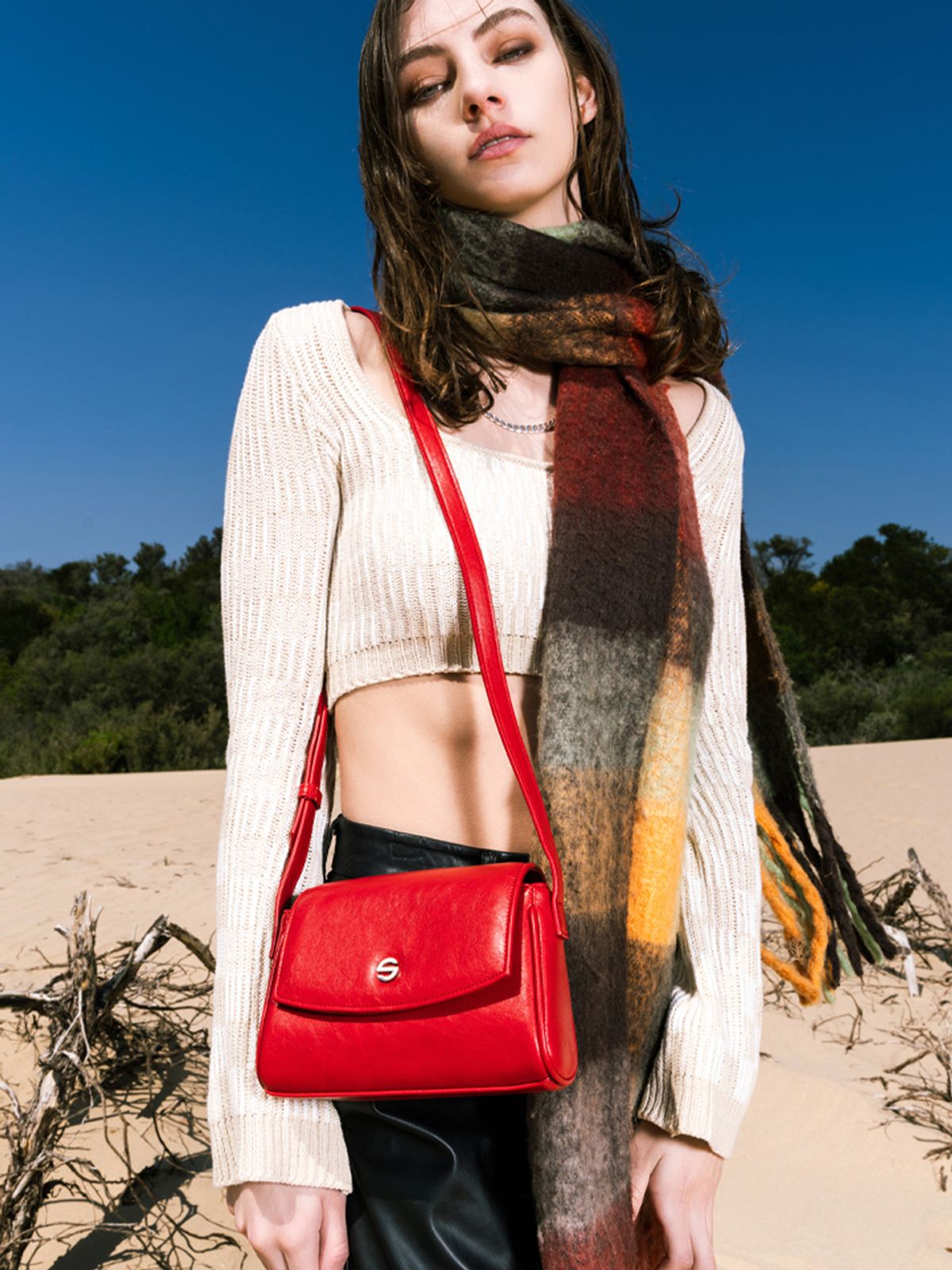 세미코드(SEMICODE) capture bag micro - crinkle red