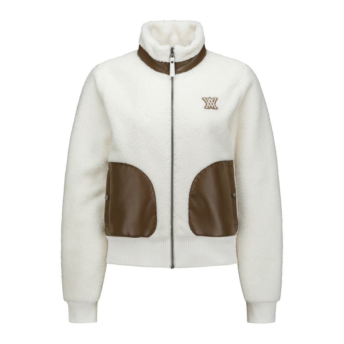 어뉴골프(ANEW GOLF) W LEATHER PATCH POINT FLEECE JK_IV
