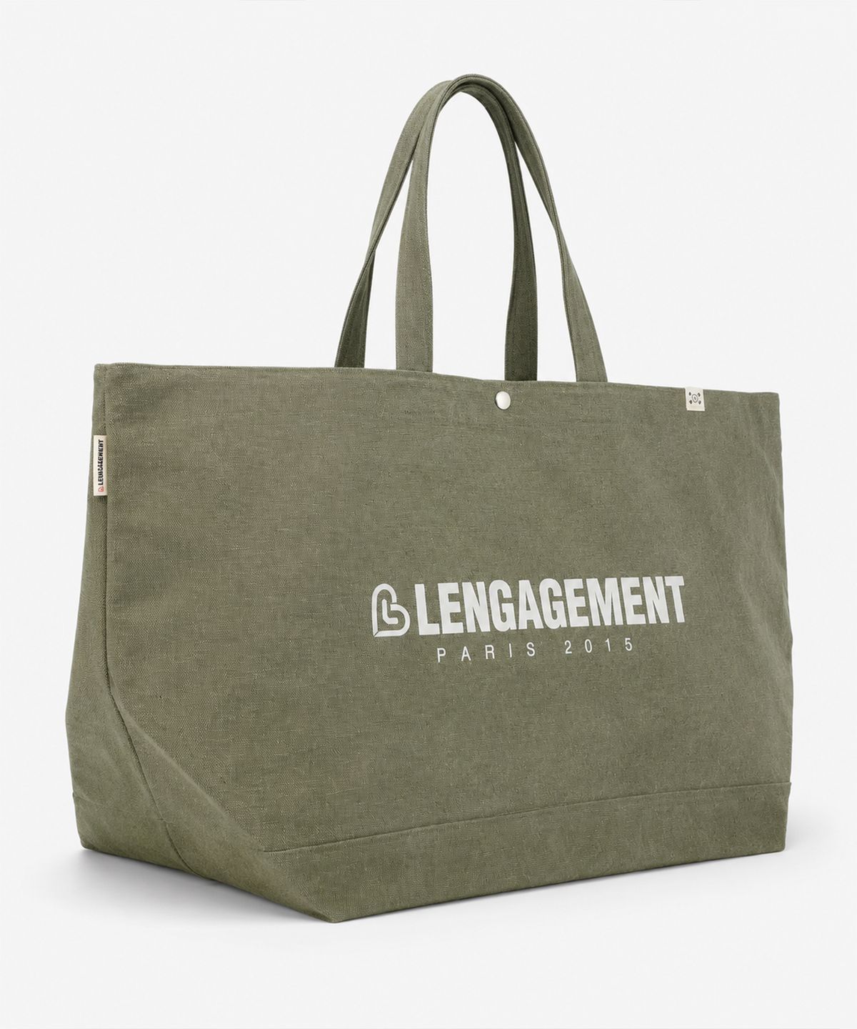 랑가주망(LENGAGEMENT) 빅사이즈 밀리터리 캔버스 쇼퍼백 [카키]