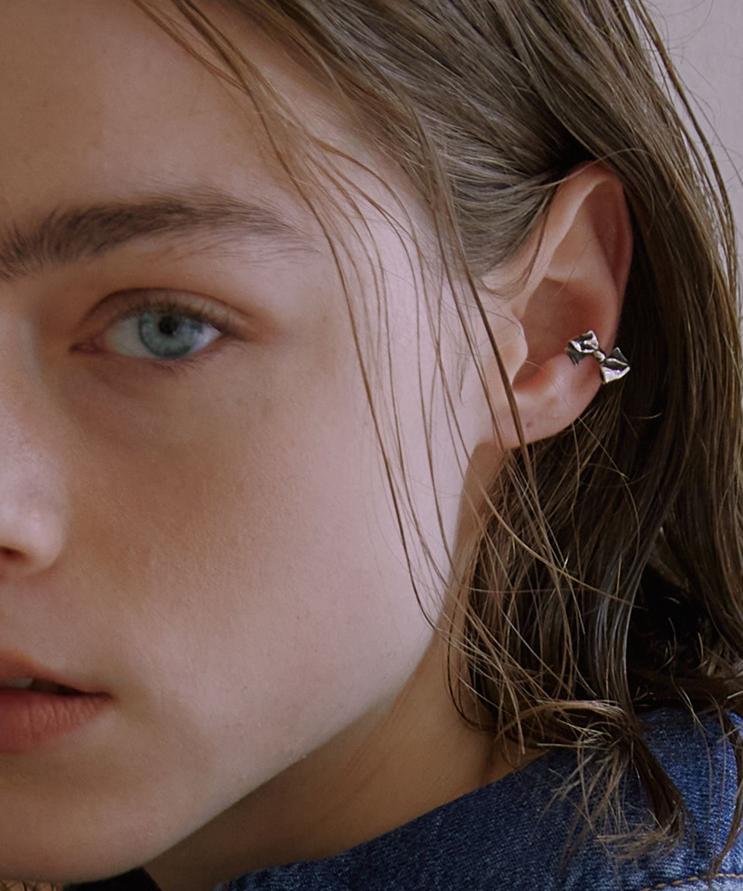 MUSINSA | THIRD MOVEMENT Mini pleated ribbon ear cuff