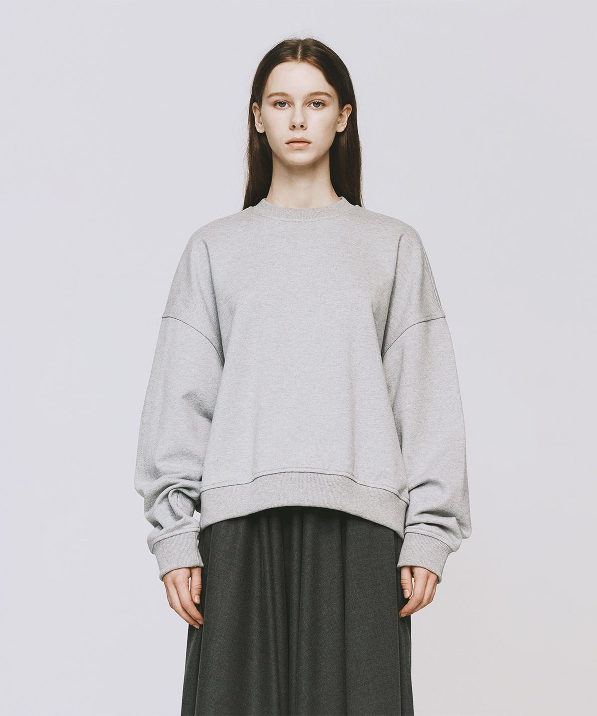 모노포비아(MONOPHOBIA) MONOPHOBIA BASIC COTTON SWEATSHIRT GREY 코튼 맨투맨