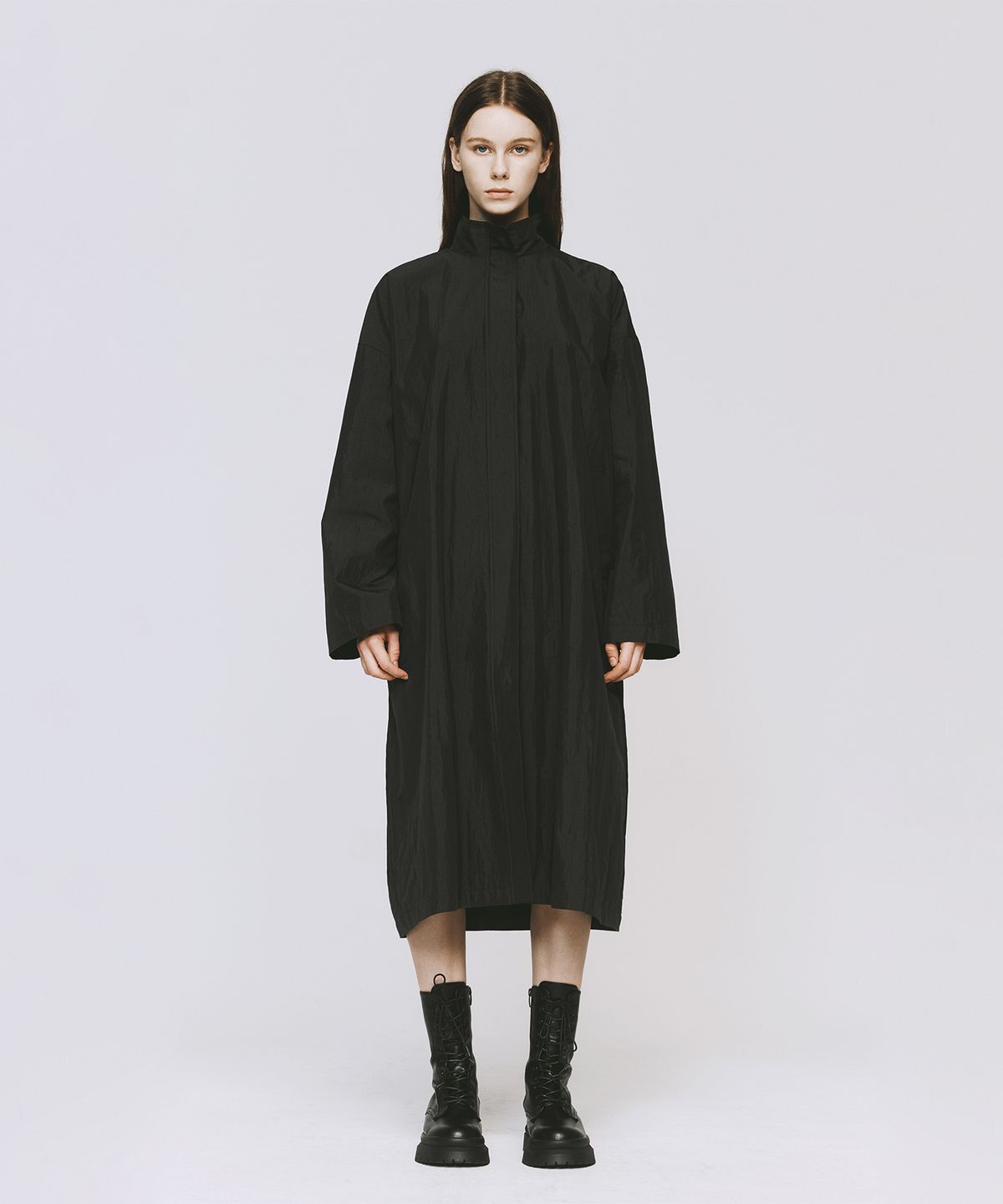 모노포비아(MONOPHOBIA) DREAMER LONG DUST COAT DARK GREY 싱글 집업 롱 코트