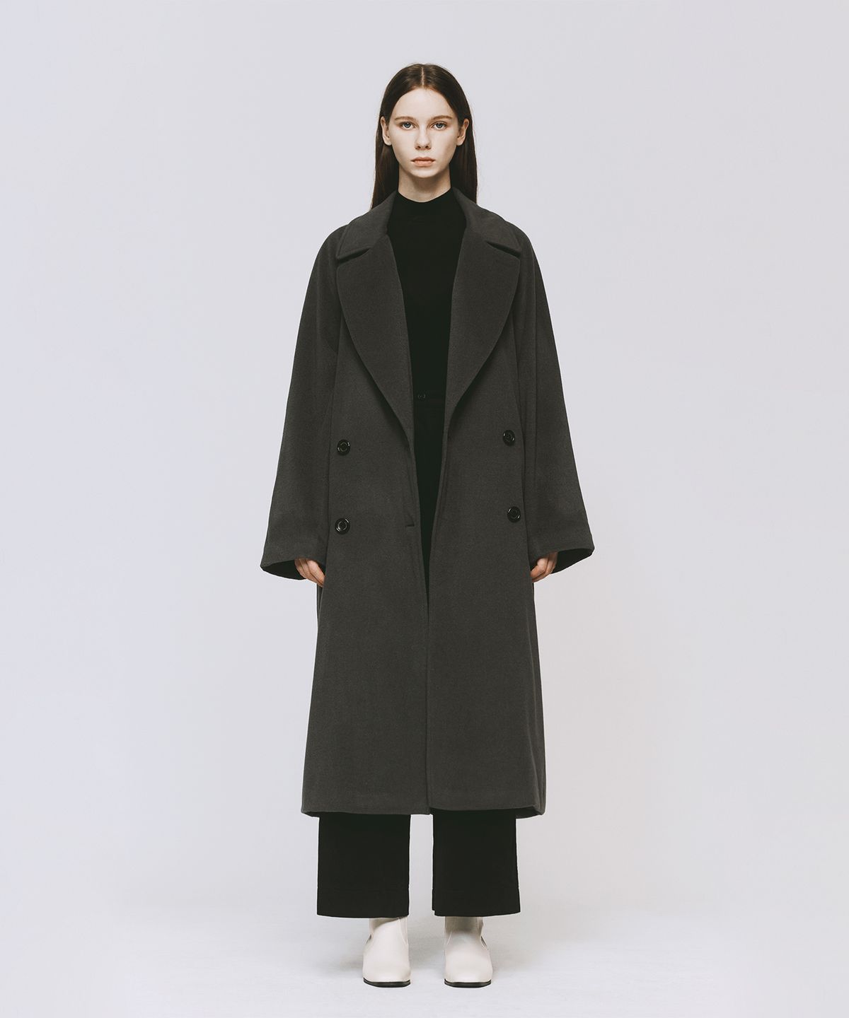 모노포비아(MONOPHOBIA) DREAM WOOL RAGLAN LONG COAT GREY 라글란 울 롱코트