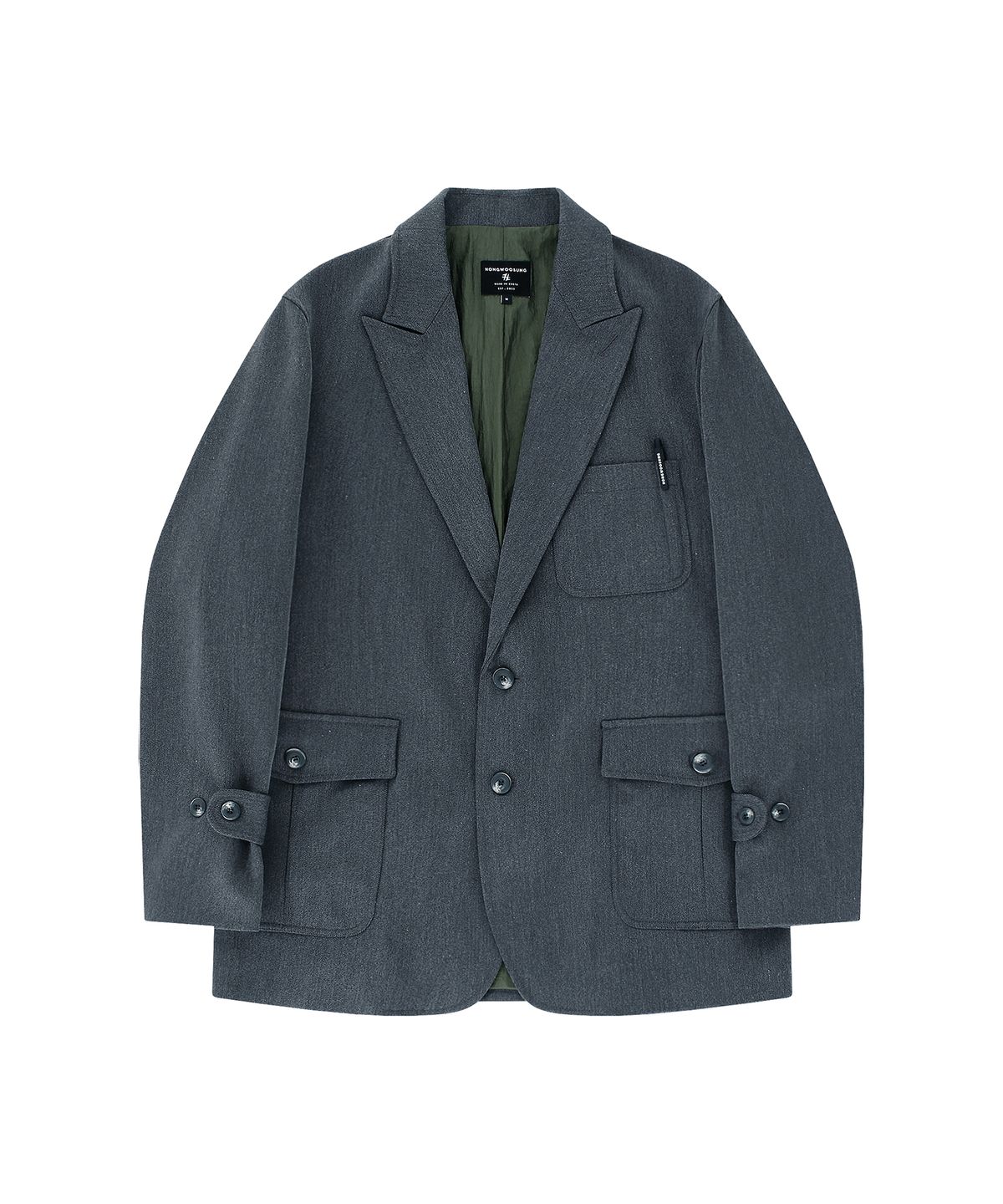 홍우성(HONGWOOSUNG) LOOSED SINGLE WORKWEAR JACKET_GRAY