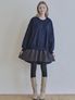 Check Combi Sweatshirt Mini Dress - NAVY (기모)