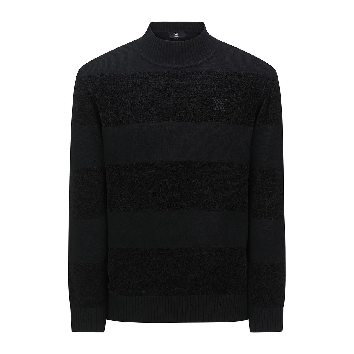 어뉴골프(ANEW GOLF) MEN KNIT BLOCK HIGH NECK SWEATER_BK