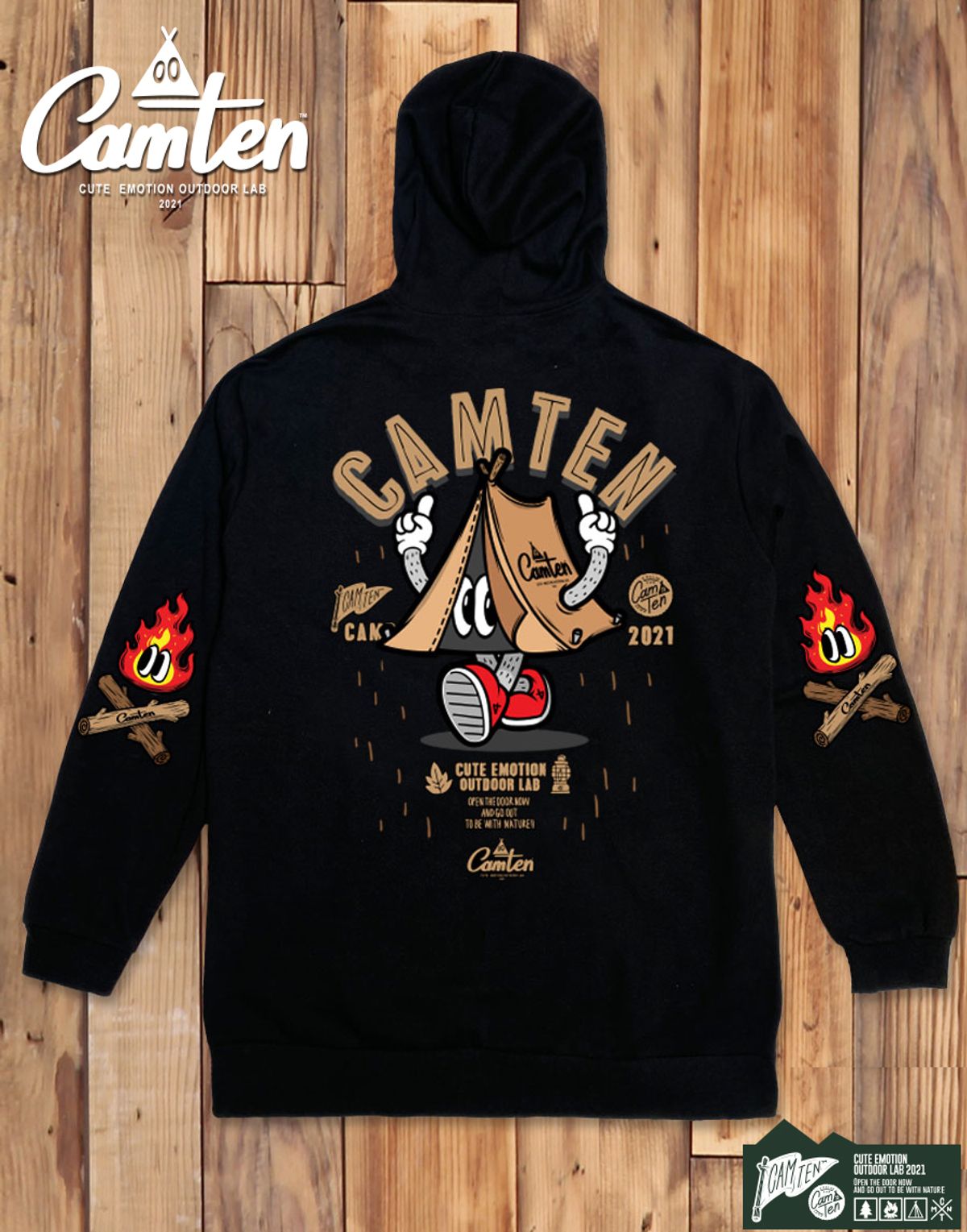 돌돌(DOLDOL) Camten-zipup-hoody-09 감성 캠핑 브랜드 캠텐 캐릭터 그래픽 집업 후드티 후디