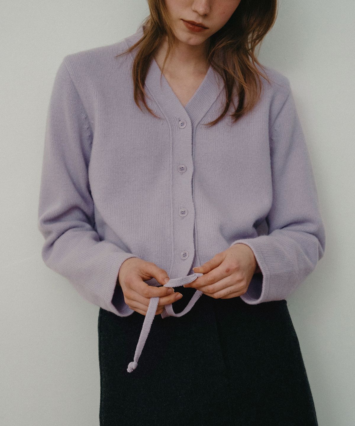 유라고(URAGO) Wool string crop cardigan