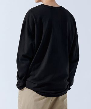 오버핏 롱 슬리브 티셔츠 블랙