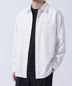 솔리드 링클프리 루즈핏 무지 셔츠 화이트